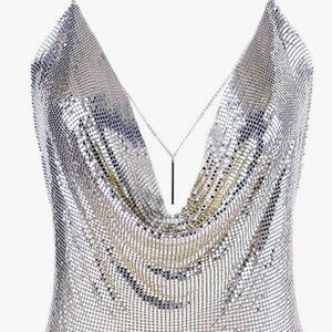 Chain Silver Open Back Top